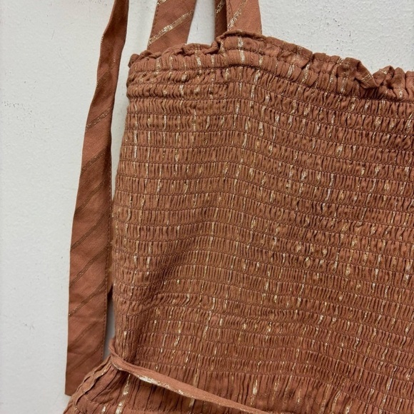 House of Harlow 1960 Corinne Tan Smocked Mini Dress - Picture 5 of 13